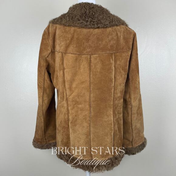 Rare Suede and Fur Jacket ASO Lorelai Gilmore Girls Brown Camel RARE HTF Y2K - Picture 7 of 15